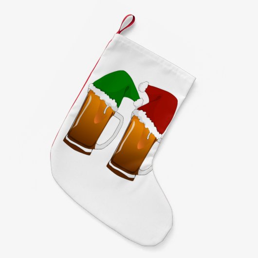 Twee Mokken van Christmas Beer Cheer Kleine Kerstsok (Voorkant (Hangend))