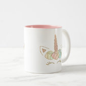 Twee Mokken zonder been met roze binnenzijde (Voorkant rechts)