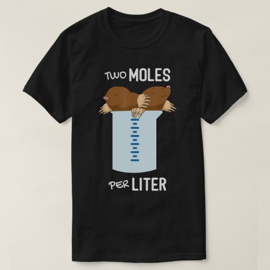 Twee mollen per liter meting Grappige Chemie SC T-shirt (Design voorkant)