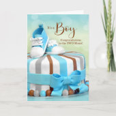TWEE Moms New Baby Boy Gefeliciteerd Kaart (Voorkant)