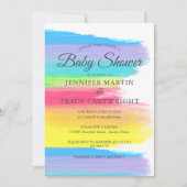 Twee Moms Rainbow Beauful Lesbian Baby shower Kaart (Voorkant)