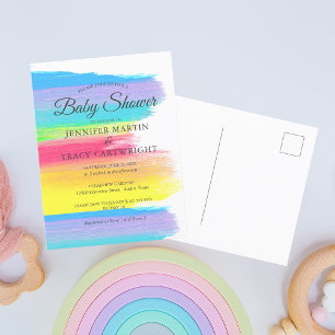 Twee Moms Rainbow Beauful Lesbian Baby shower Uitnodiging Briefkaart