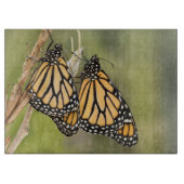 Twee Monarch Butterfly's Cutting Board Snijplank (Voorkant)
