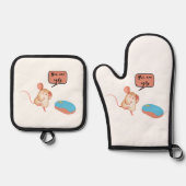 twee monden ovenwant & pannenlap set (Voorkant)