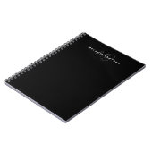 Twee Monogram Zwart Moderne Minimalistische Naam Notitieboek (Linkerzijde)