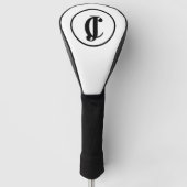 Twee Monogrammed Initialen Zwart-wit Golfheadcover (Voorkant)