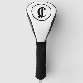 Twee Monogrammed Initialen Zwart-wit Golfheadcover