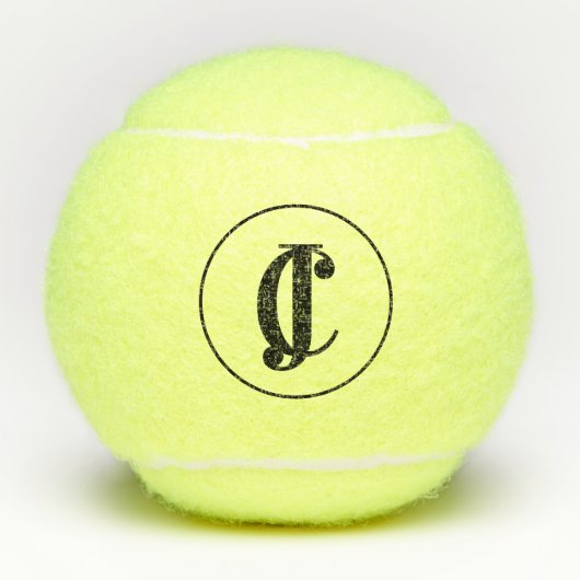 Twee Monogrammen Initialen Tennisballen (Voorkant)