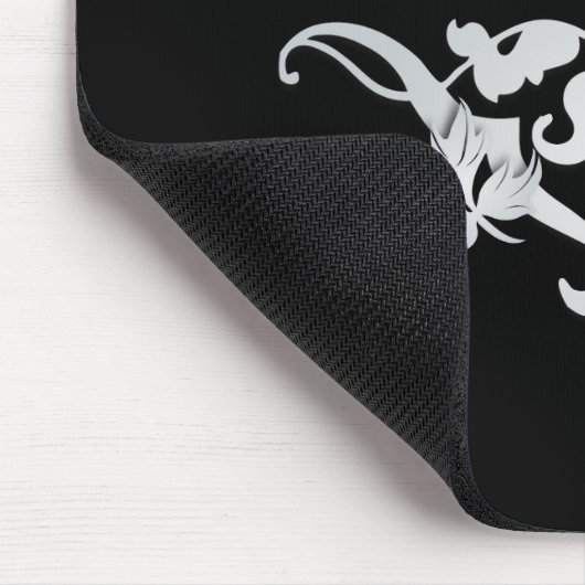 Twee Monogrammen met Scrollwork en Leaves A33 Muismat (Hoek)