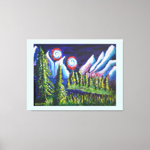 Twee mons bergen kunst canvas afdruk