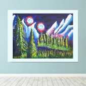 Twee mons bergen kunst canvas afdruk (Insitu (Houten vloer))