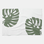 Twee Monstera Bladeren Theedoek (Horizontaal)