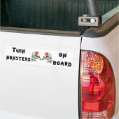 Twee Monsters aan boord - twee eerste keer een pom Bumpersticker (Op Truck)