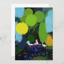 Twee mooie dames in een boot kaart