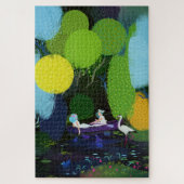 Twee mooie dames in een boot legpuzzel (Verticaal)