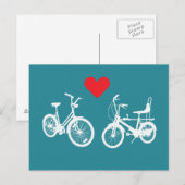 Twee mooie fietsen vinden liefde briefkaart (Voorkant / Achterkant)