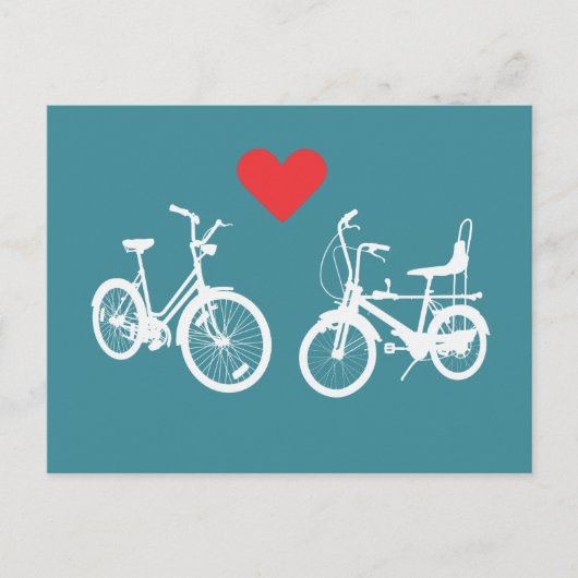 Twee mooie fietsen vinden liefde briefkaart (Voorkant)