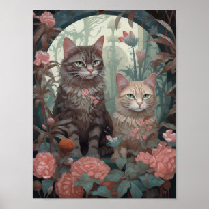 Twee mooie katten poster