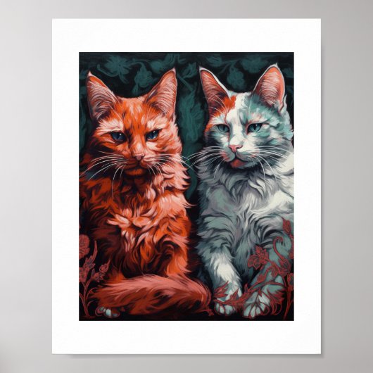 Twee mooie katten poster (Voorkant)
