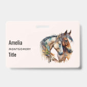 Twee Mooie Paarden Western Boho Badge (Achterkant)