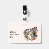 Twee Mooie Paarden Western Boho Badge (Voorzijde met clip)