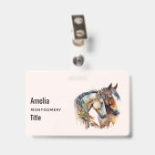 Twee Mooie Paarden Western Boho Badge (Achterkant met clip)
