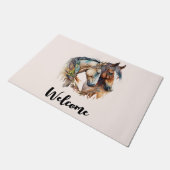 Twee Mooie Paarden Western Boho Welkom Deurmat (Schuin)
