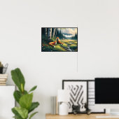 Twee Mooie Rode Vossen Rustend  Poster (Thuiskantoor)