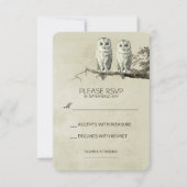 TWEE MOOIE UILEN RUSTIC WOODLAND RSVP KAARTEN (Voorkant)