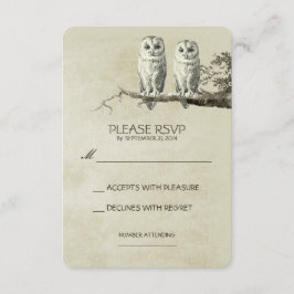 TWEE MOOIE UILEN RUSTIC WOODLAND RSVP KAARTEN KAARTJE