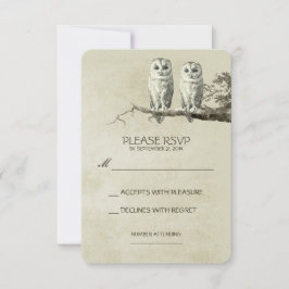 TWEE MOOIE UILEN RUSTIC WOODLAND RSVP KAARTEN KAARTJE