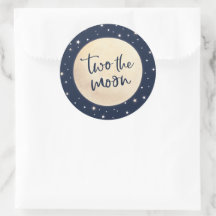Twee moon Birthday Party Stickers for Favors