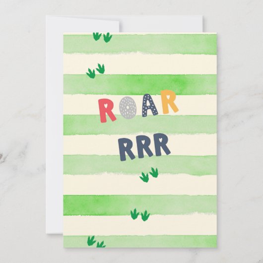 Twee moppige dinosaurus 2de verjaardagsuitnodiging kaart (Achterkant)