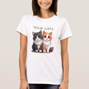Twee Moppige Kittens Katten T-shirt