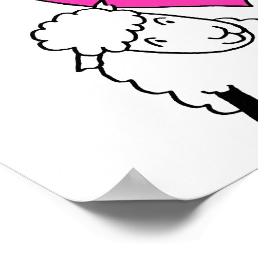 Twee Moppige Lammetjes met Roze Hart Poster (Hoek)