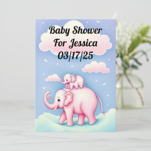 Twee Moppige Olifanten Kaart (Staand voorkant)