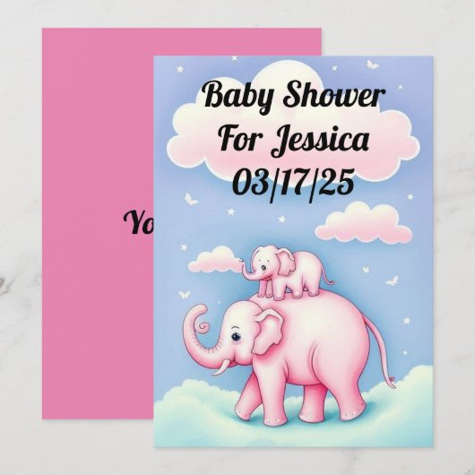 Twee Moppige Olifanten  Kaart (Voorkant / Achterkant)