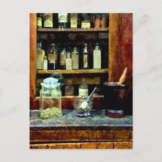 Twee Mortar en Pestles en Glass Jar Briefkaart (Voorkant)