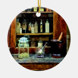 Twee Mortar en Pestles en Glass Jar Keramisch Ornament