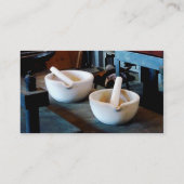Twee Mortar en Pestles in Lab Visitekaartje (Achterkant)