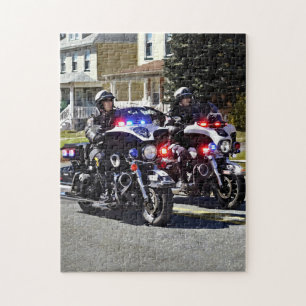 Twee motorfietsen met knipperlichten legpuzzel