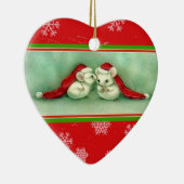Twee muizen hebben een kerstgeheim versiering keramisch ornament (Rechts)
