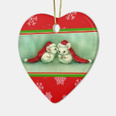 Twee muizen hebben een kerstgeheim versiering keramisch ornament (Links)