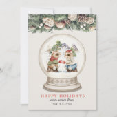 Twee Muizen Hete Chocolade Bergen Sneeuw Grobe Feestdagenkaart (Voorkant)