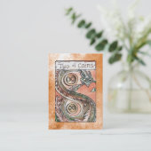 Twee munten visitekaartje (Staand voorkant)