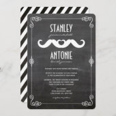 Twee mustaches houden van  Chalkboardwedstrijd Kaart (Voorkant / Achterkant)