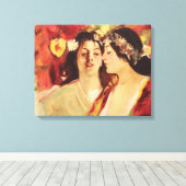 Twee muzen van de lente (door Stefan Luchian) Canvas Afdruk (Insitu (Houten vloer))