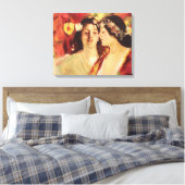 Twee muzen van de lente (door Stefan Luchian) Canvas Afdruk (Insitu (Slaapkamer))