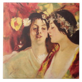 Twee muzen van de lente (door Stefan Luchian) Tegeltje