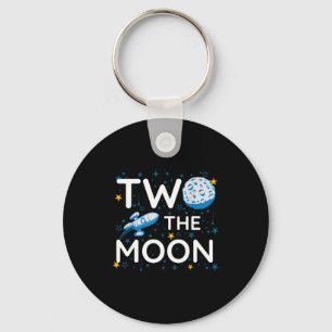 Twee naar de maan 2e planeet Liefhebber Verjaardag Sleutelhanger
